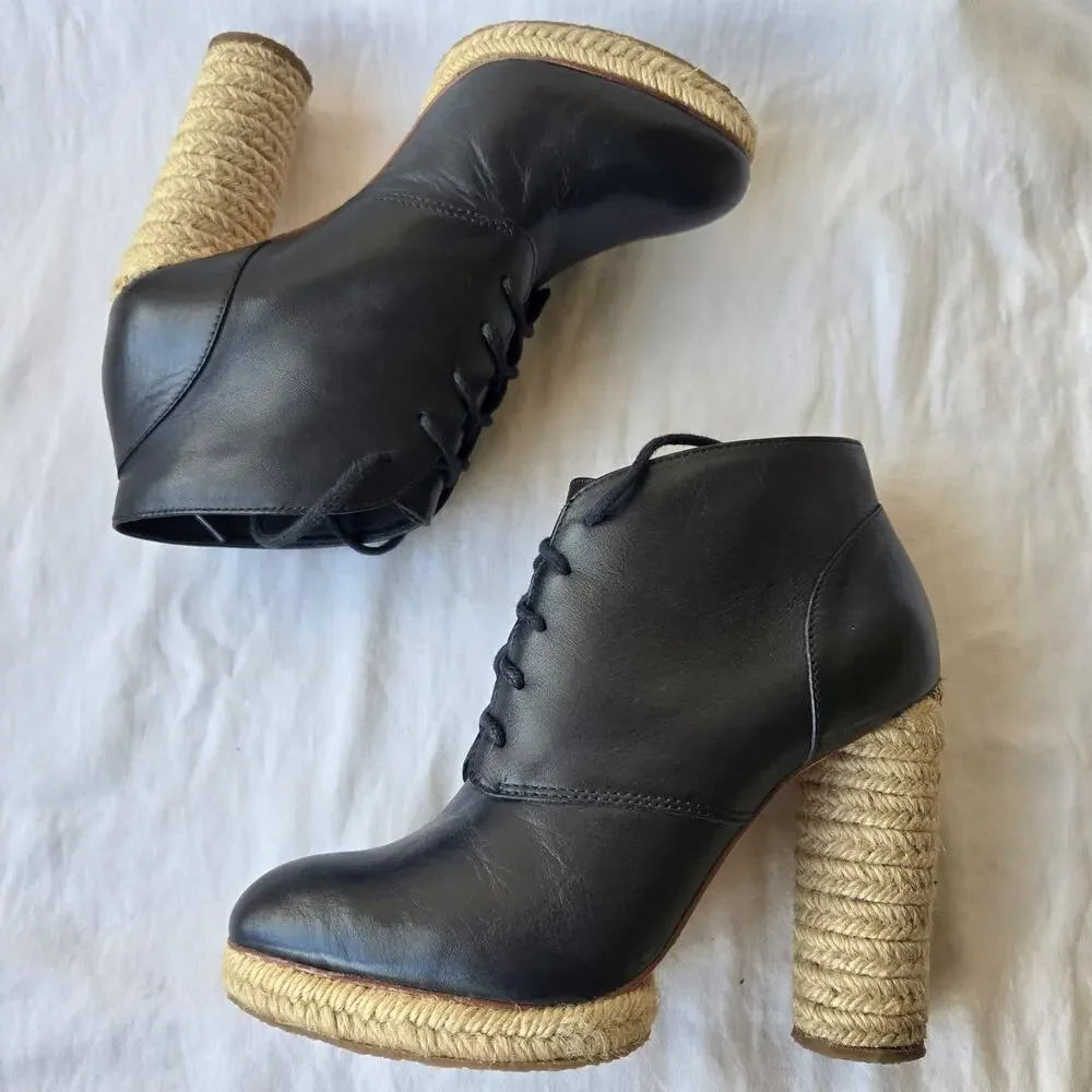 Loeffler Randall Nadia Women's Espadrille Leather Ankle Boots Black Size 7 B - Picture 6 of 10